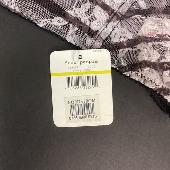 Intimately Free People Bralette- Sz Medium- Striped Floral- Ivory Comb Sheer NWT - Picture 4 of 8